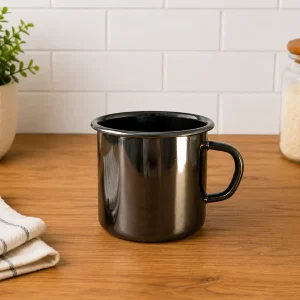 Enamel mug 0.4 L black