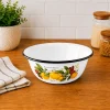 Enameled bowl 3.5 L "Fruit fantasy" white