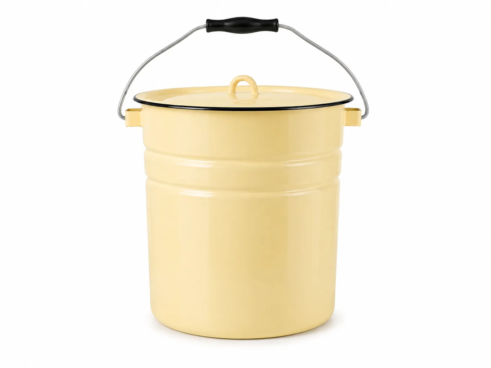 Enamel bucket with lid 12 litre white capacity