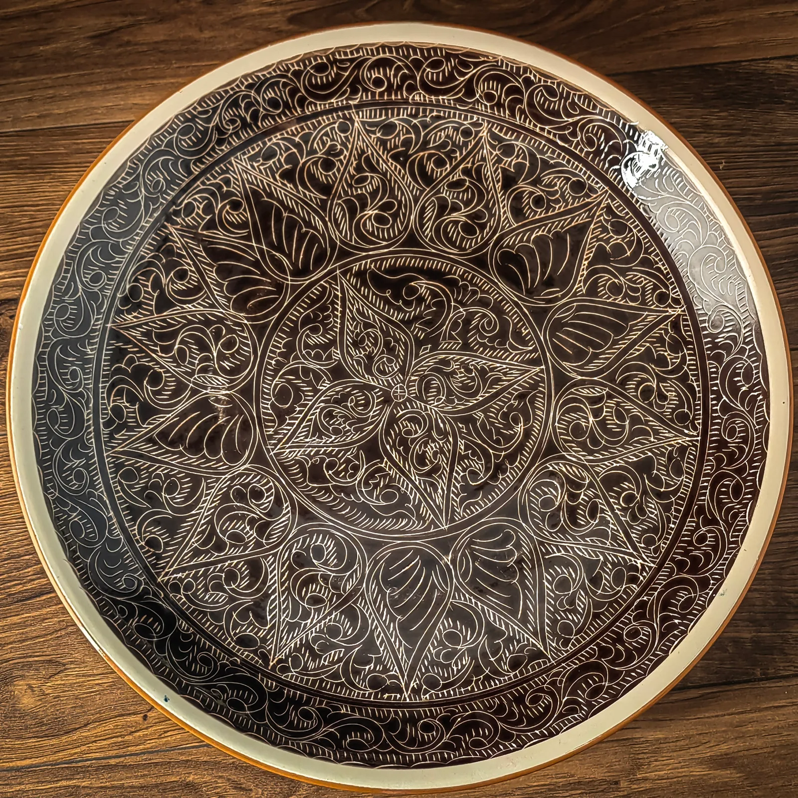 Uzbek Plate (Lyagan) “Pencil” 38 Cm