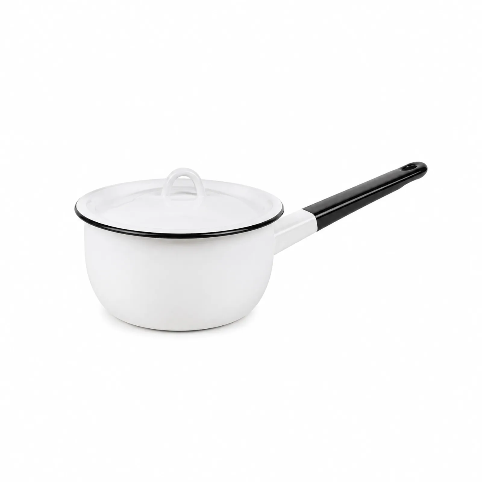 Enamel saucepan with lid, 1.5 litre capacity