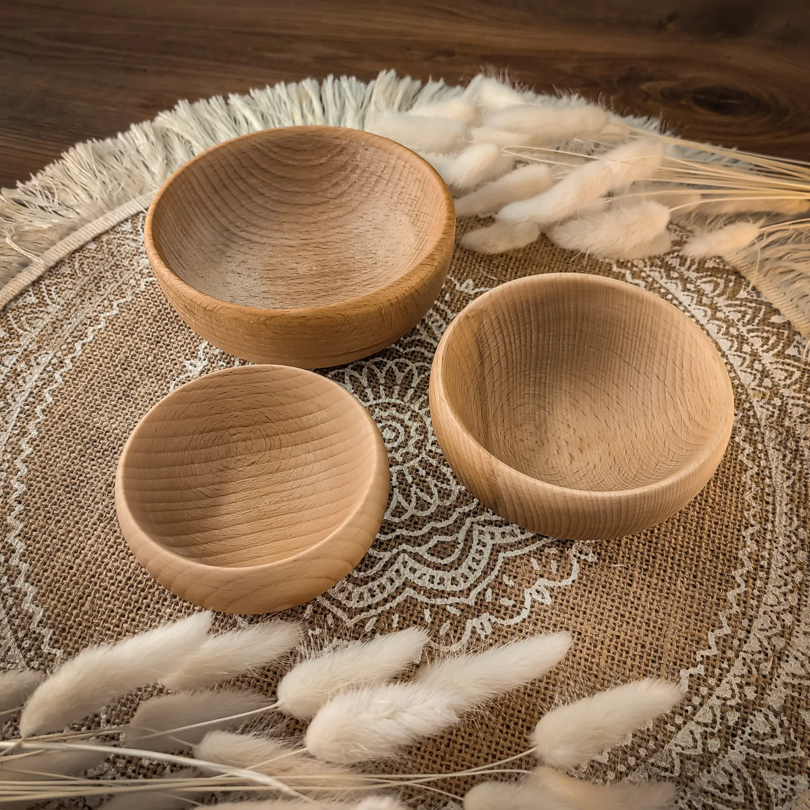 Set of 3 Wooden Bowls · Grillnurk