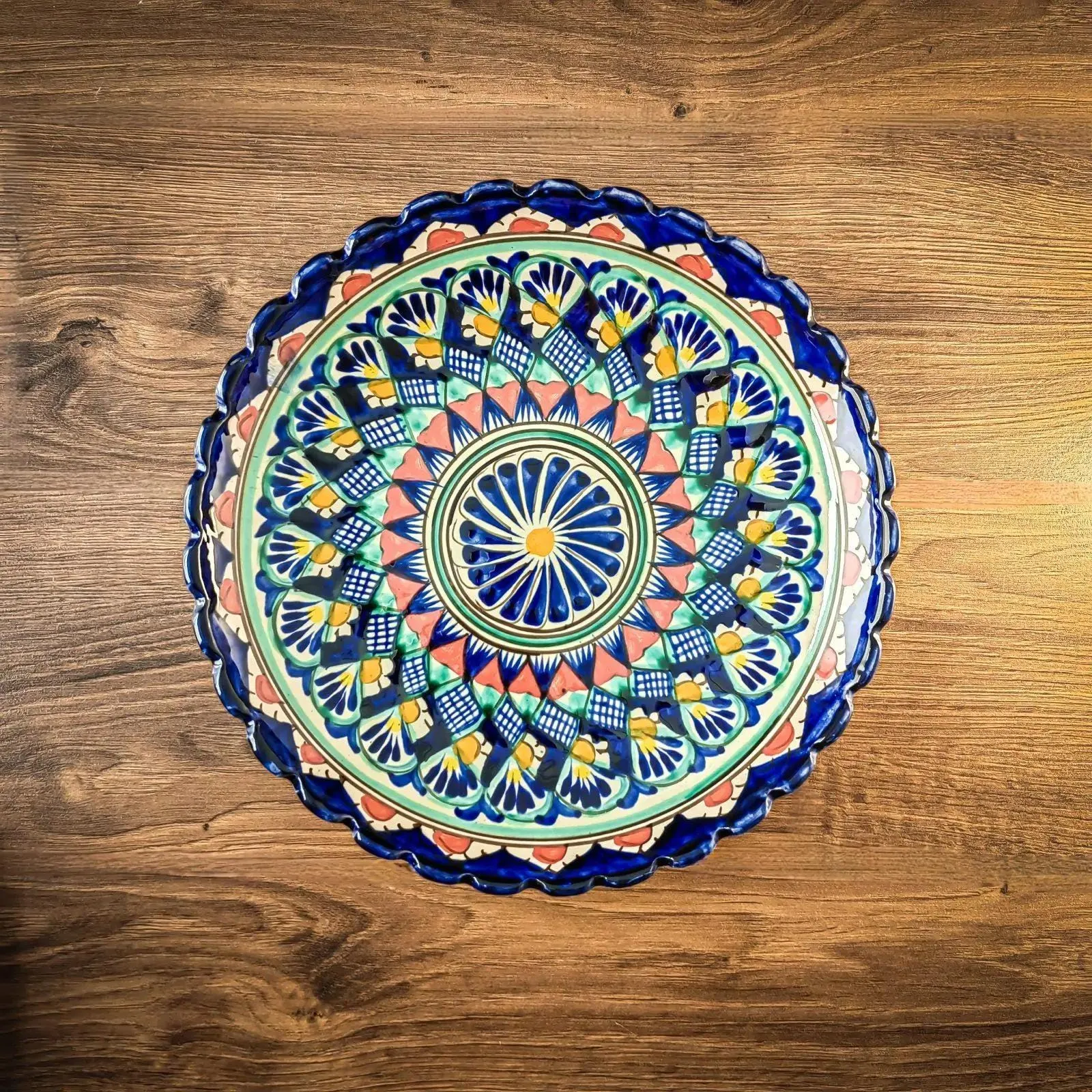 Uzbek Plate (Lyagan) with Fluted Edge “Mekhrob” 30 cm