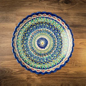 Uzbek Plate (Lyagan) with ribbed edge “Mekhrob” 34 cm — 3