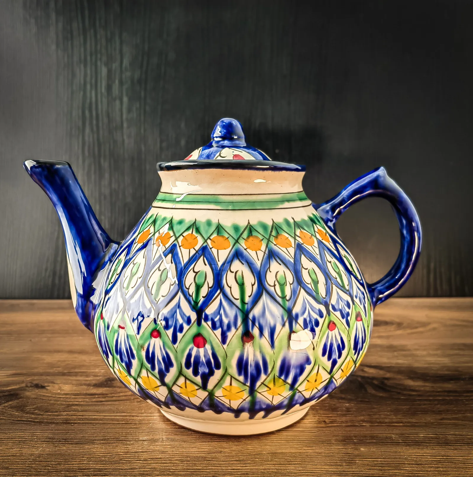 Uzbek Ceramic Teapot 2 liters — pattern-4