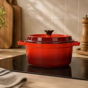 Enameled cast iron pot with lid 24cm 3.6L capacity