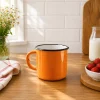 Enameled mug 0.25 L orange