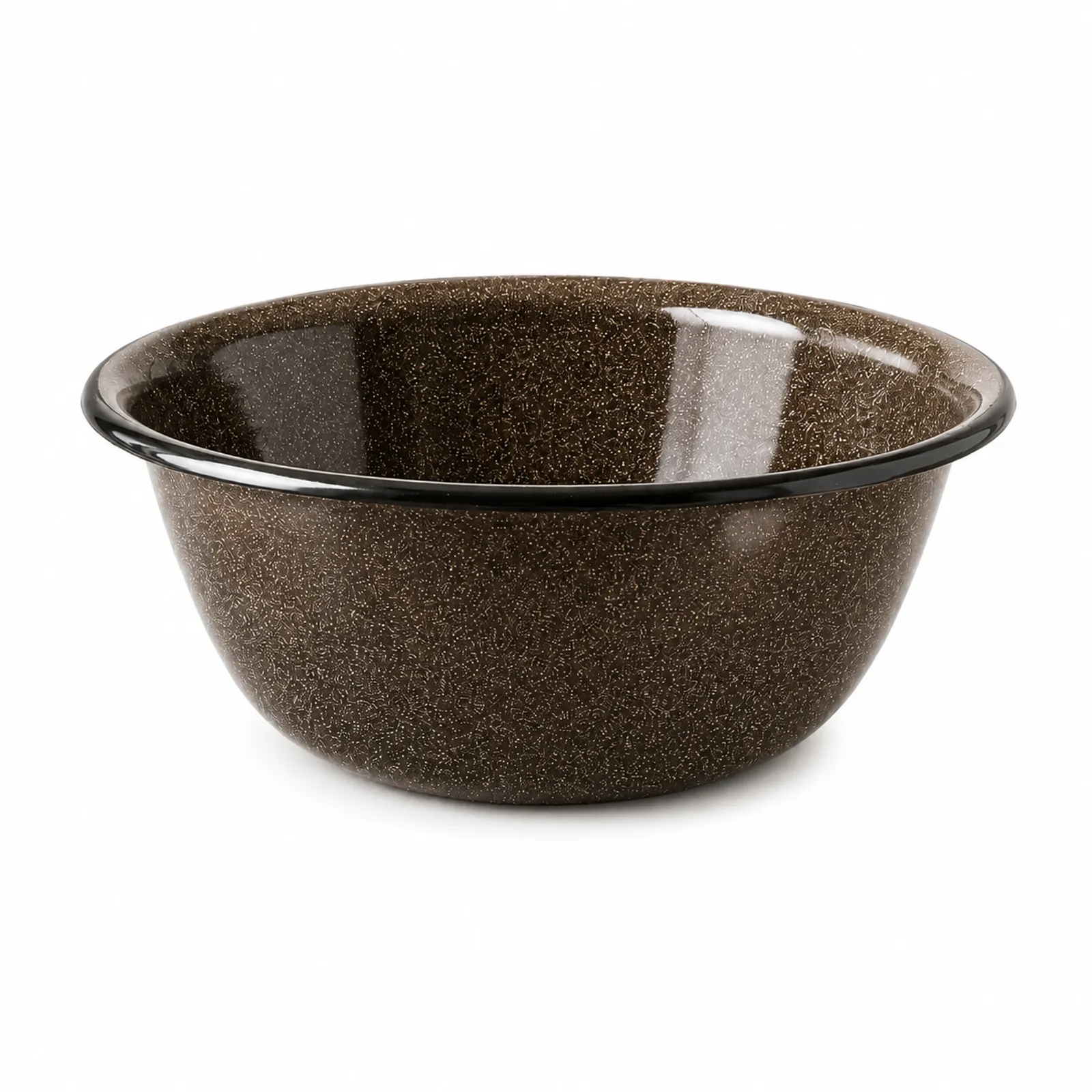 Brown enamel bowl 0.8L with speckled pattern