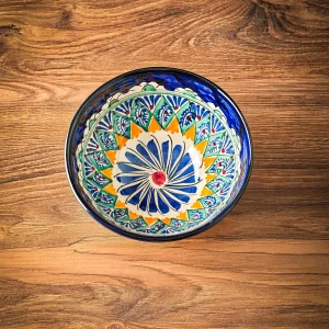 Uzbek bowl 15 cm traditional ceramic ornament design