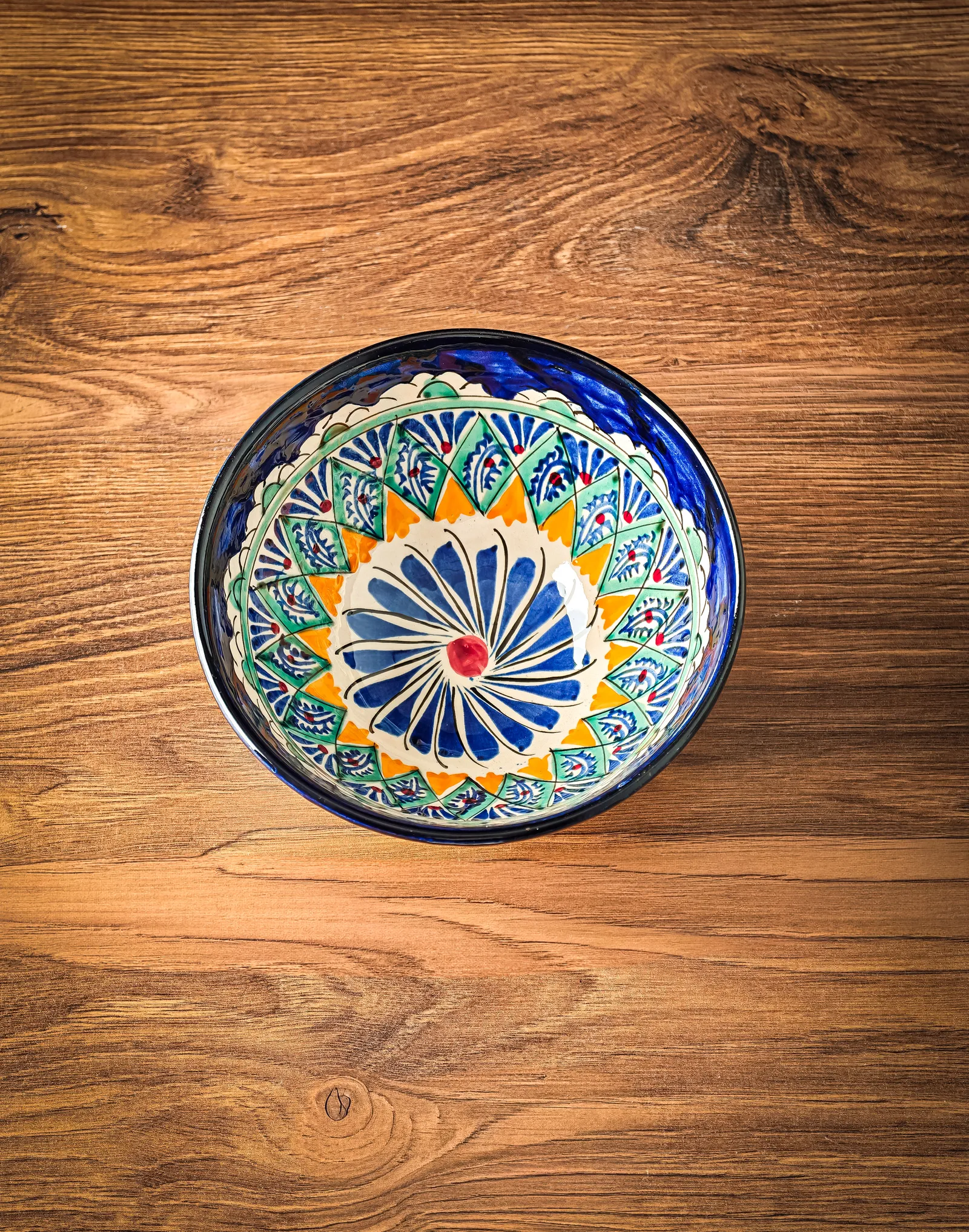 Uzbek bowl 15 cm traditional ceramic ornament design
