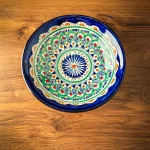 Uzbek bowl 23cm handmade ceramic with traditional pattern