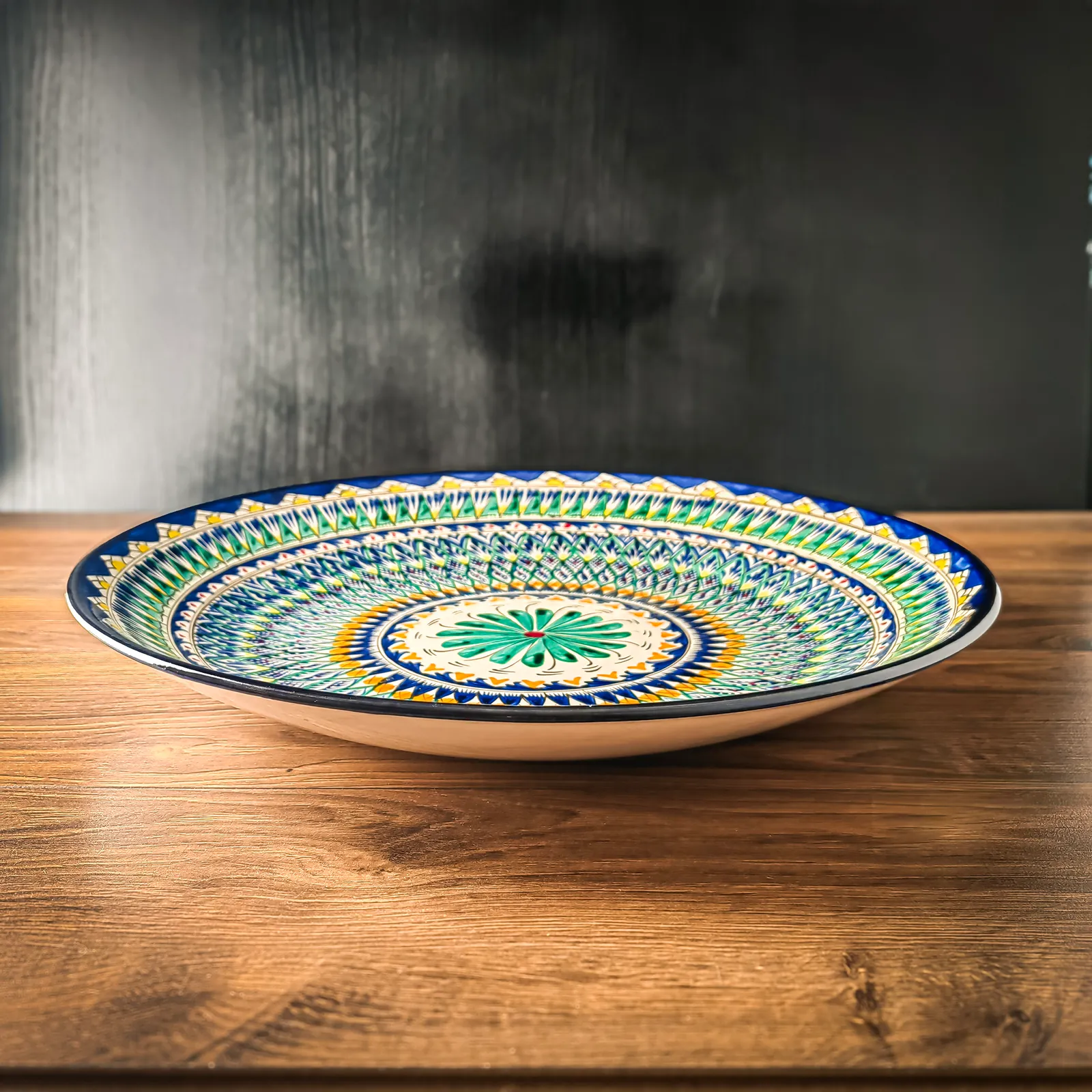 Uzbek plate lyagan Mehrob handmade ceramic 42 cm