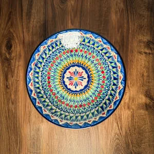 Uzbek plate Lyagan Mekhrob 34 cm traditional ceramic ornament