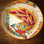 Uzbek plate lagan firebird 38 cm ceramic serving platter