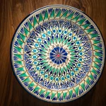 Uzbek plate lyagan mekhrob 28 cm ceramic with Eastern ornament
