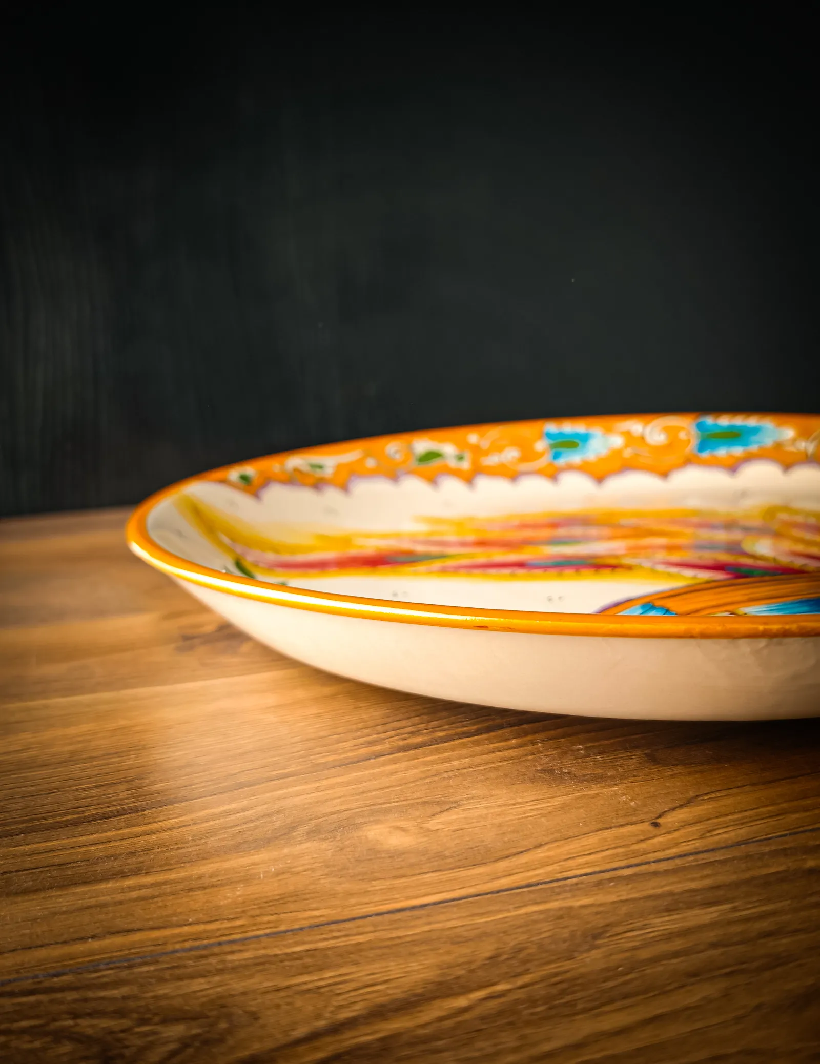 Uzbek plate lagan firebird 38 cm ceramic serving platter