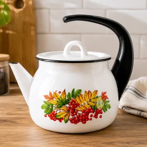 Эмалированный чайник 2,5 л с пластиковой ручкой
