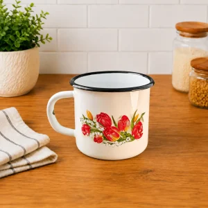 Эмалированная кружка 0.25 литра с рисунком E-Kodumarket из стали