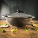 Узбекский Чугунный Казан На 8 Литров С Плоским Дном И Крышкой.