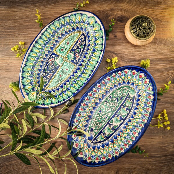 Usbeki ovaalne taldrik 21x34 cm