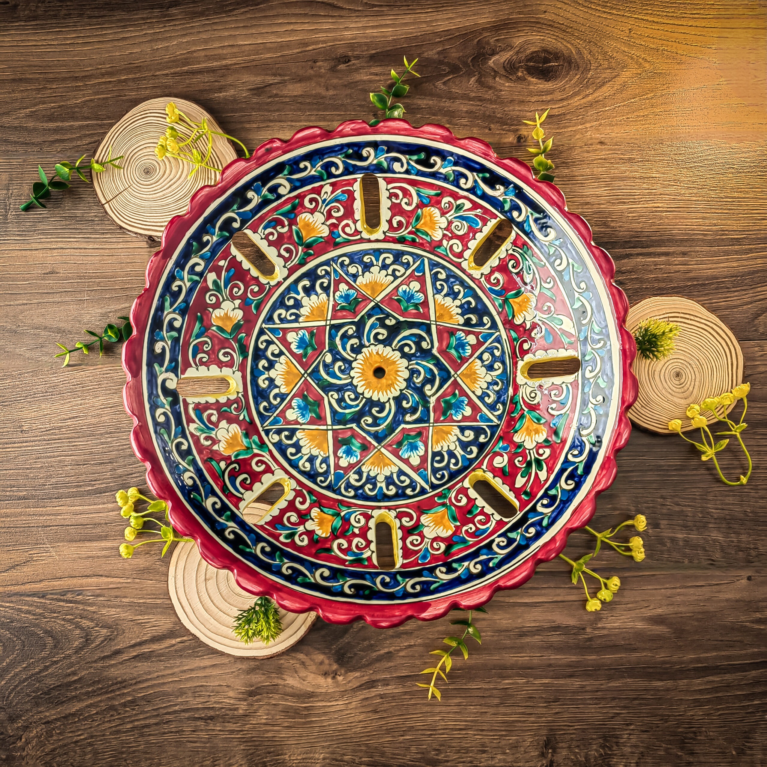 Uzbek Fruit Plate Kora-Kalam 32 Cm 7 Uzbek Fruit Plate Kora-Kalam 32 Cm - Image 7