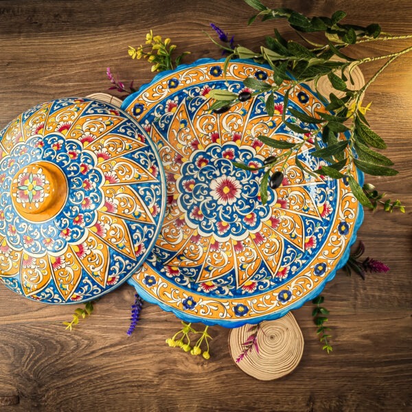 The Uzbek Plate/Lyagan with Lid 38 cm