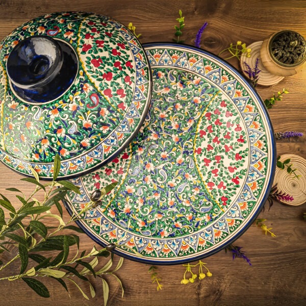 Uzbek Plate/Lyagan with Lid 42 cm