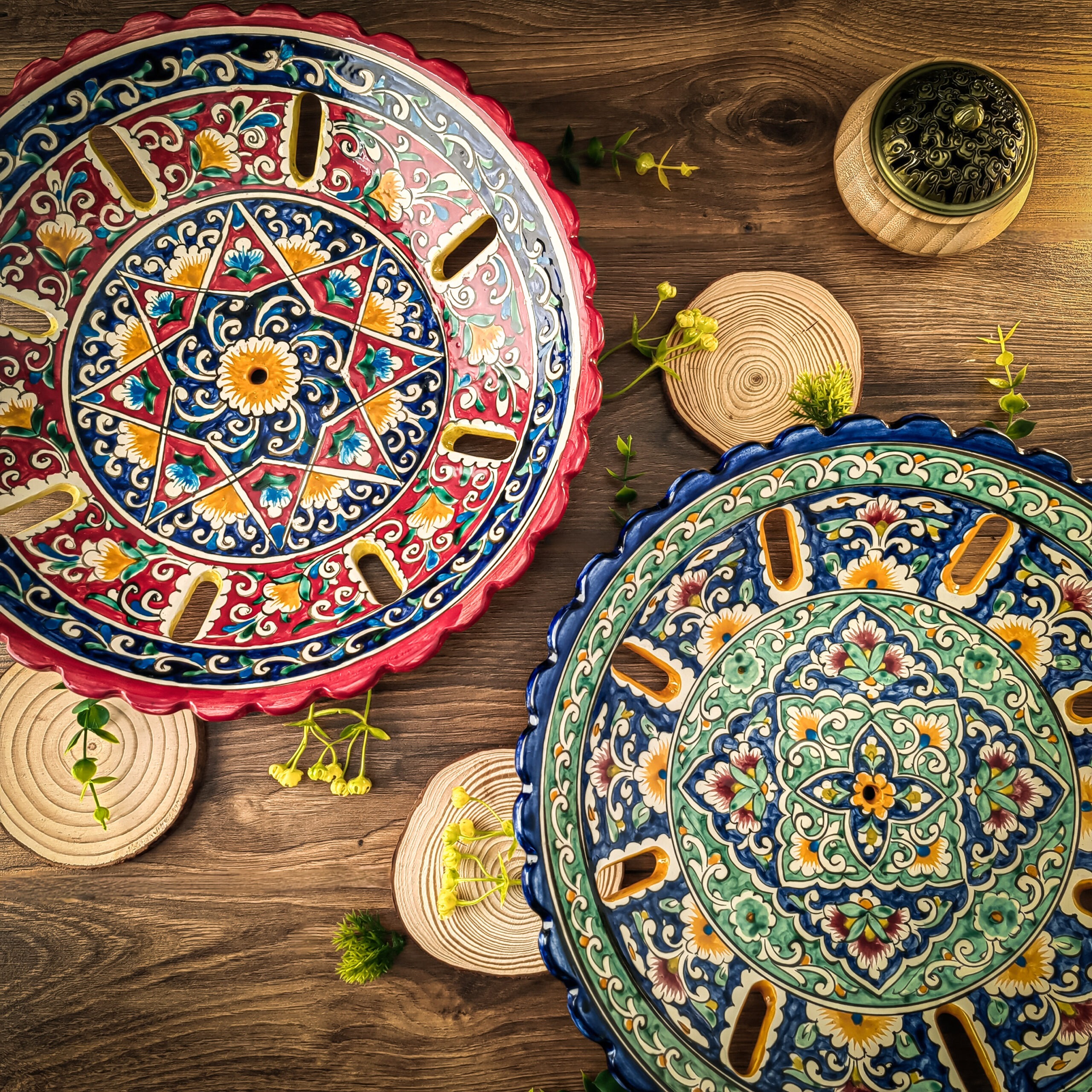 Uzbek Fruit Plate Kora-Kalam 32 Cm 1 Uzbek Fruit Plate Kora-Kalam 32 Cm