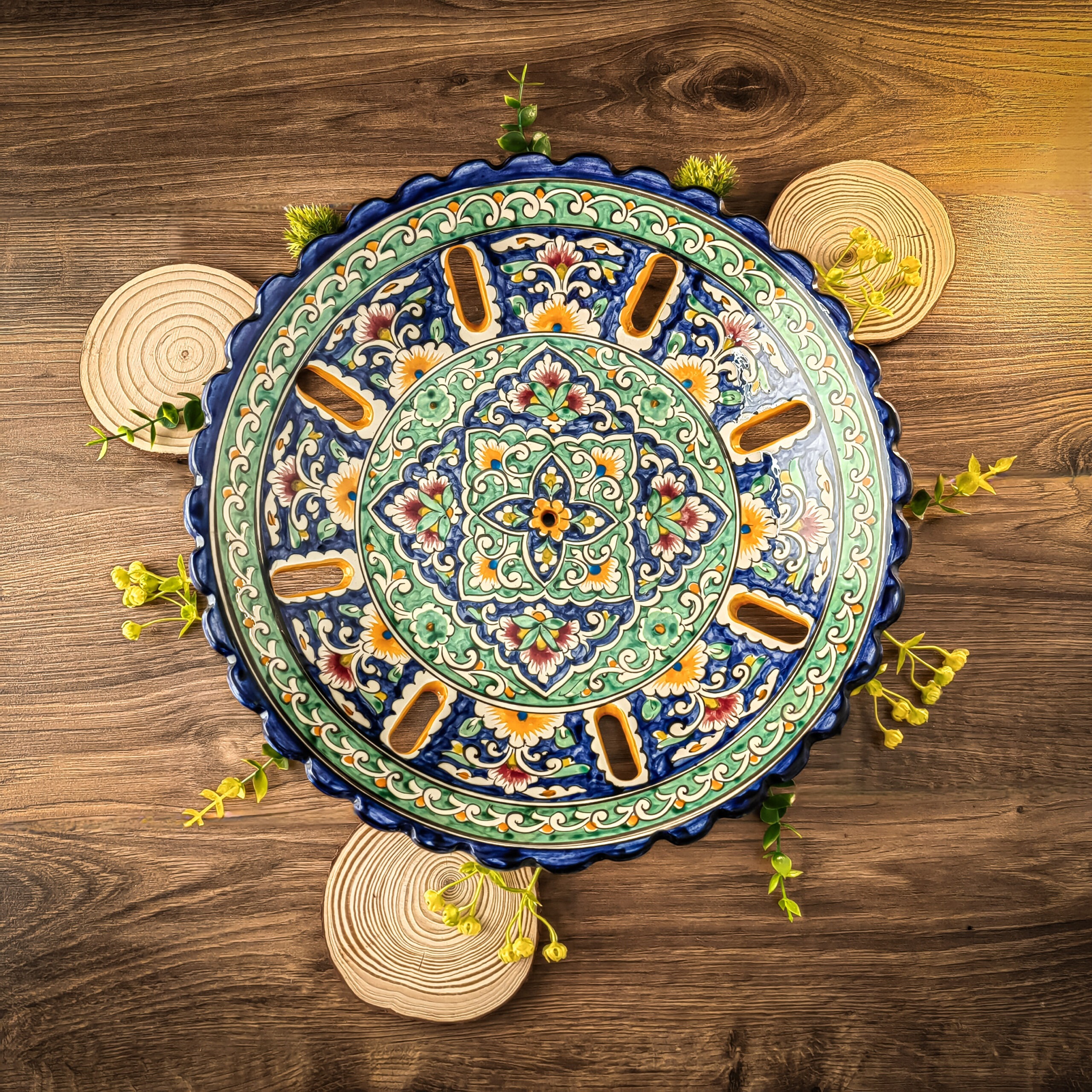 Uzbek Fruit Plate Kora-Kalam 32 Cm 4 Uzbek Fruit Plate Kora-Kalam 32 Cm - Image 4