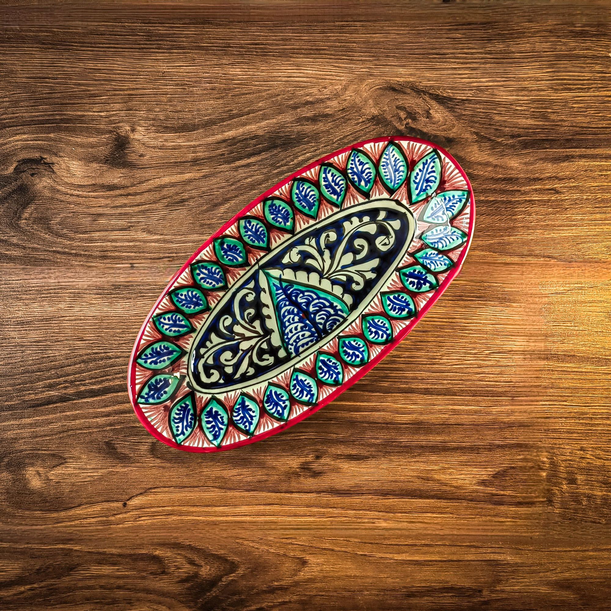 Usbeki ovaalne taldrik 12×23,5 cm