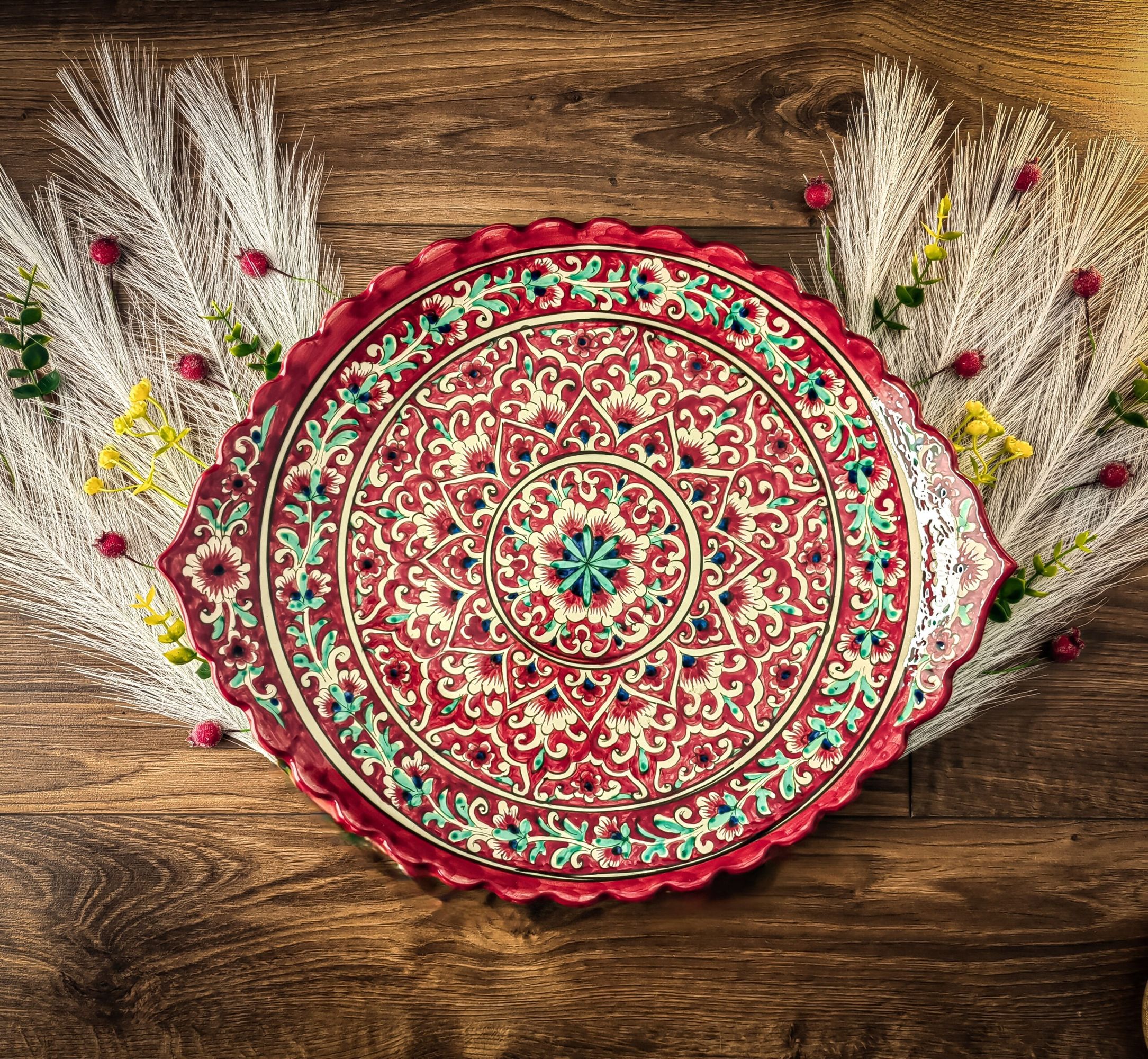 Usbeki praetaldrik Ljagan sakilise servaga “Kora-kalam” 42 cm