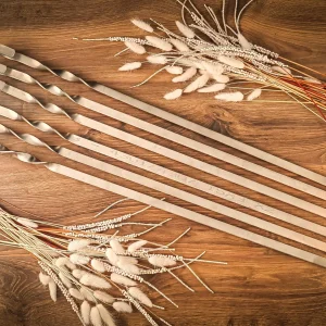 Set of Stainless Steel Skewers 500×15×3 mm (6 pcs) · Grillnurk