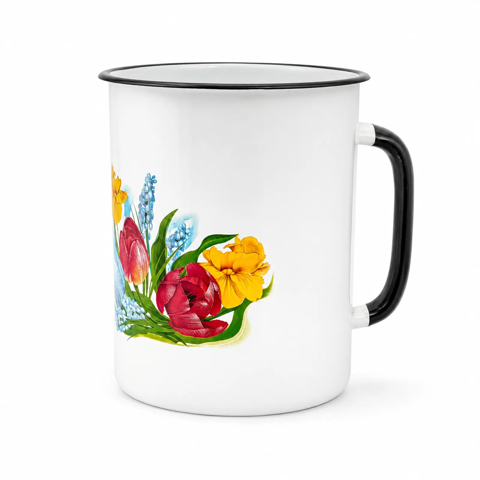 Emailitud kruus 1,5 liitrit kaunistatud mustriga