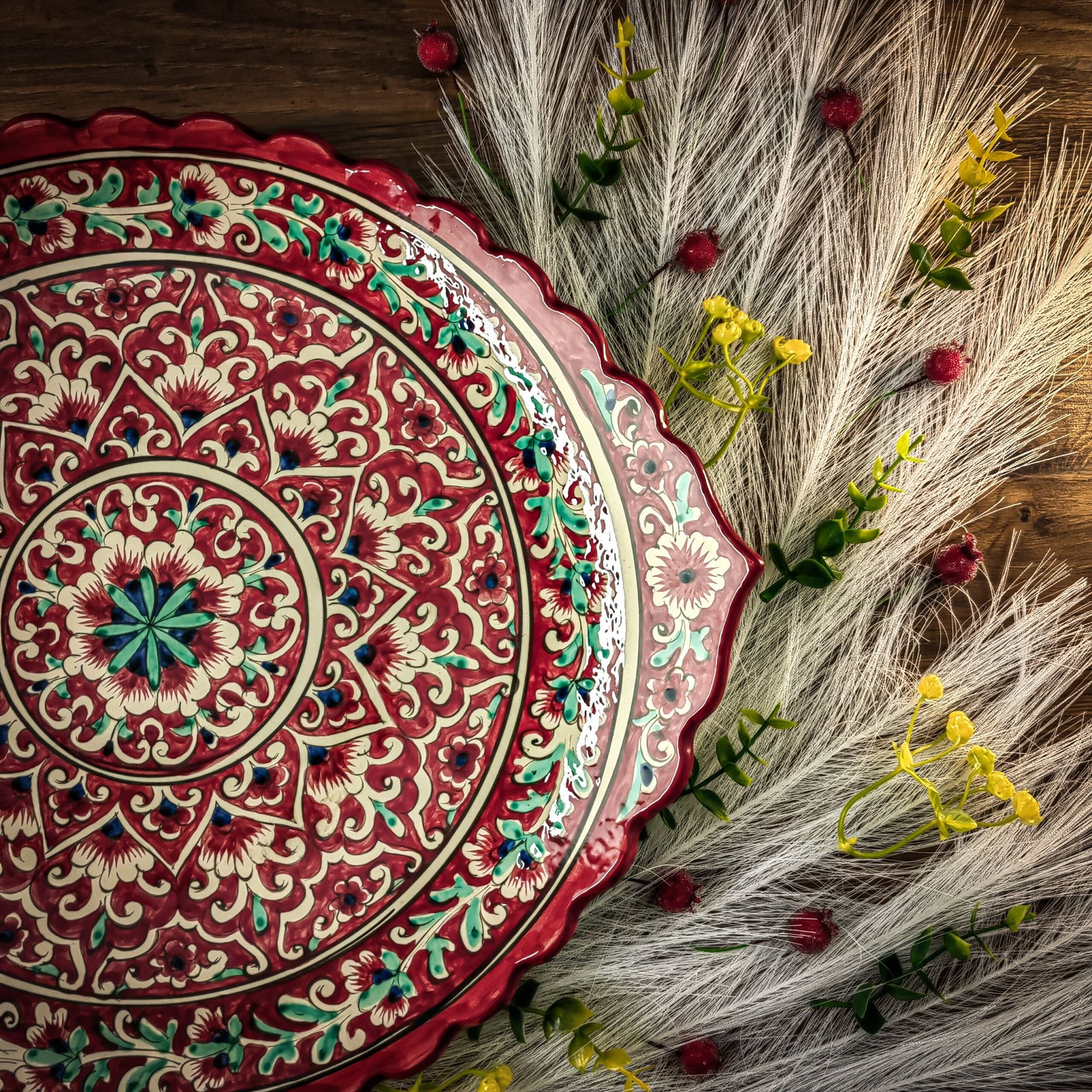 Usbeki praetaldrik Ljagan sakilise servaga “Kora-kalam” 42 cm - Pilt 2