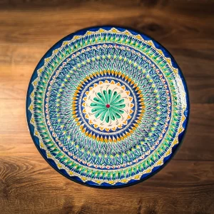 Usbeki praetaldrik ljagan Mehrob 42 cm keraamiline lagan ornamentidega